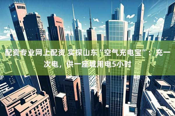 配资专业网上配资 实探山东“空气充电宝”：充一次电，供一座城用电5小时